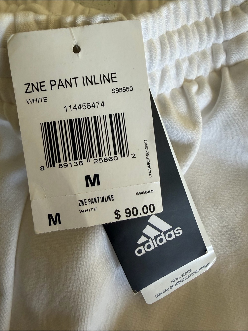 adidas ZNE Inline Men's Joggers in White (M)